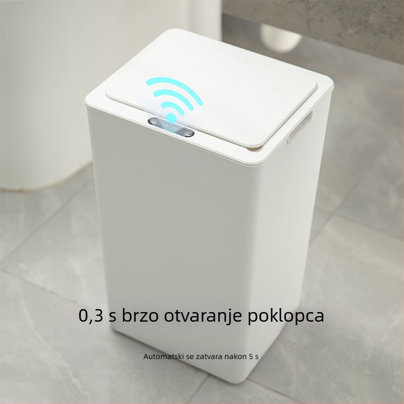 18-25 L pametni koš s automatskim senzorom otvaranja poklopca, za dnevni boravak, kuhinju, spavaću sobu i kupaonu; četvrtasti plastični spremnik s višezonskim razvrstavanjem otpada