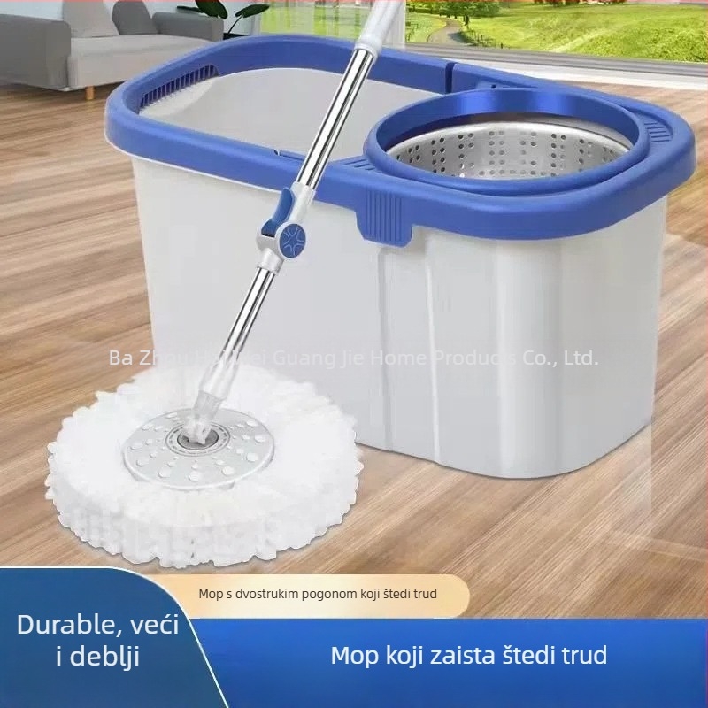 Veliki set kante s rotirajućim mopom za kućnu upotrebu, pogodan za drvene podove, sve u jednom sustav čišćenja