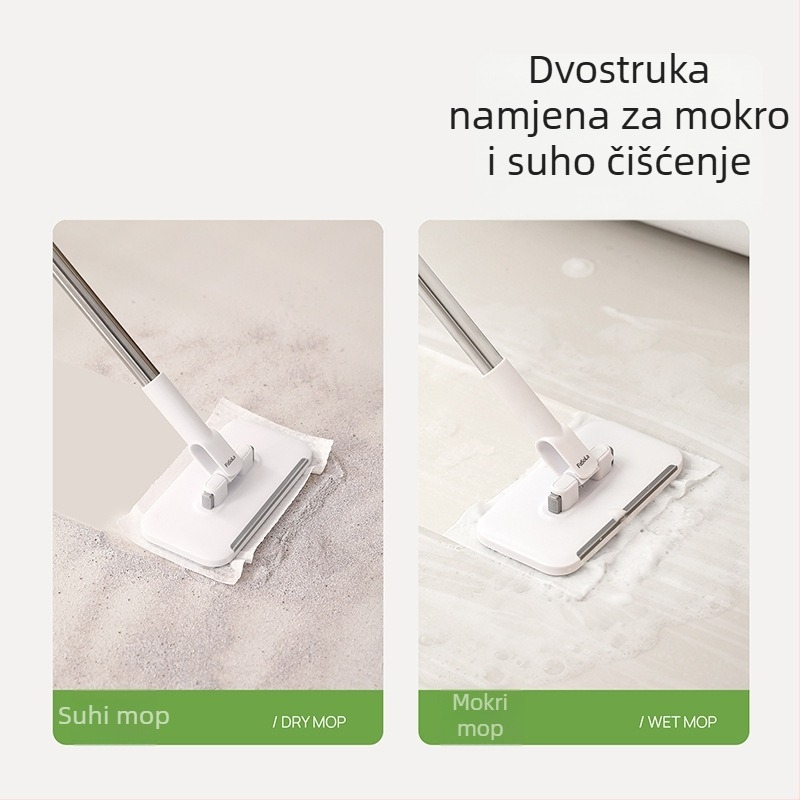 FaSoLa Višenamjenski mop s ponovo upotrebljivom krpom za lice, za podove i staklene površine