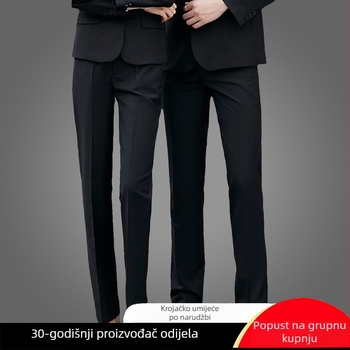 Muške formalne hlače, crne, ravnog kroja, poliester 70%