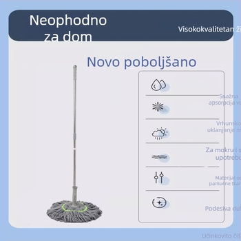 Kućni rotirajući mop s bezkontaktnim iscijeđivanjem, pamuk mop velikog upijanja za čišćenje podova