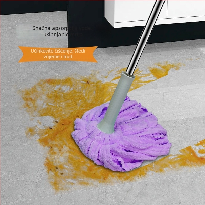 Mop s automatskim iscijeđivanjem, bez ruku, kućna upotreba, suho i mokro čišćenje, rotirajući mop alat