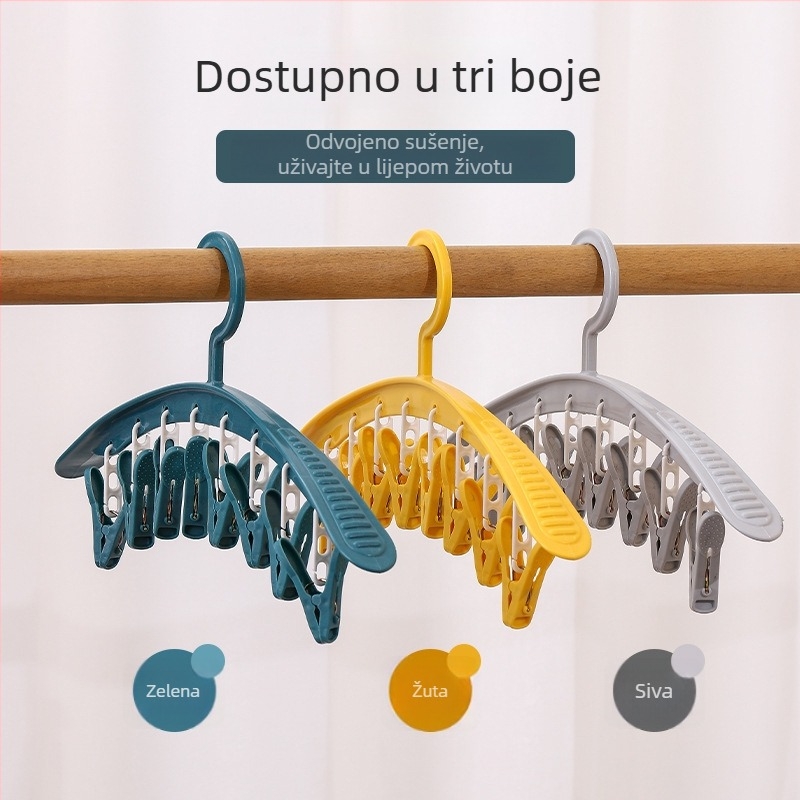 Stalak za odjeću s više kopči za čarape, držač čarapa za dom, sušenje bez tragova