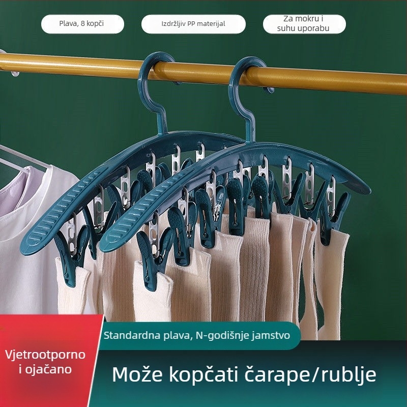 Stalak za odjeću s više kopči za čarape, držač čarapa za dom, sušenje bez tragova