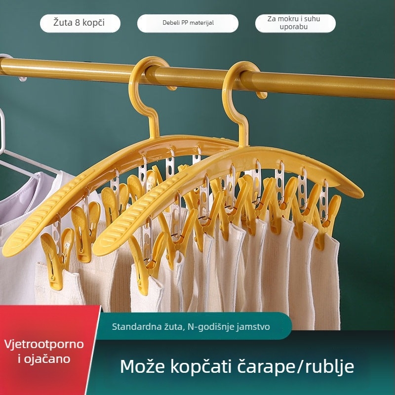 Stalak za odjeću s više kopči za čarape, držač čarapa za dom, sušenje bez tragova