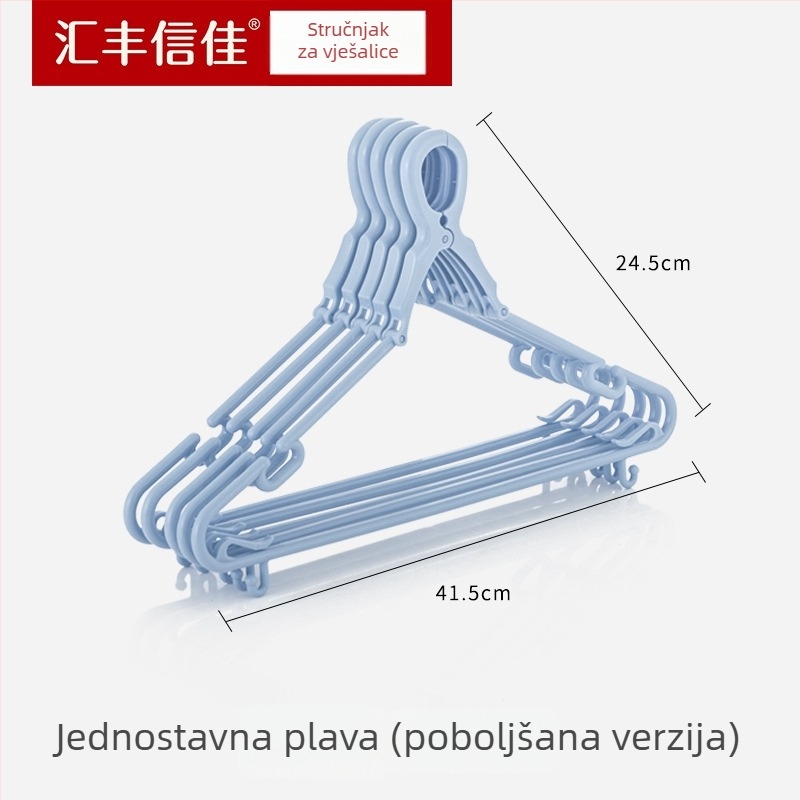 4 komada plastičnih vješalica za odjeću s visokim profilom, otporne na vjetar, kuka protiv ispadanja