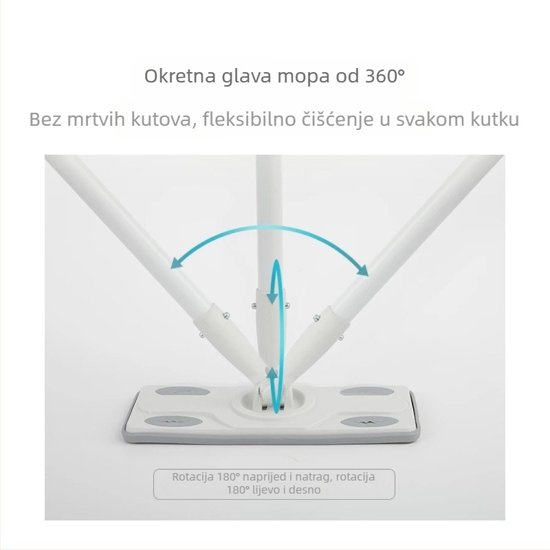 NetEase pažljivo odabrani ravni mop za kućnu upotrebu, absorbentni chenille mop s nehrđajućom čeličnom ručkom