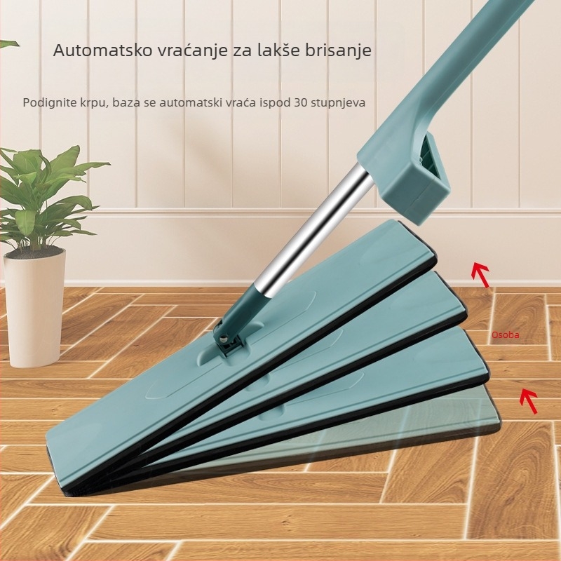 Green Edge bezkontaktnog mopa za pod, velikog formata, mokro i suho dvostruko korištenje, uključuje krpu za mop