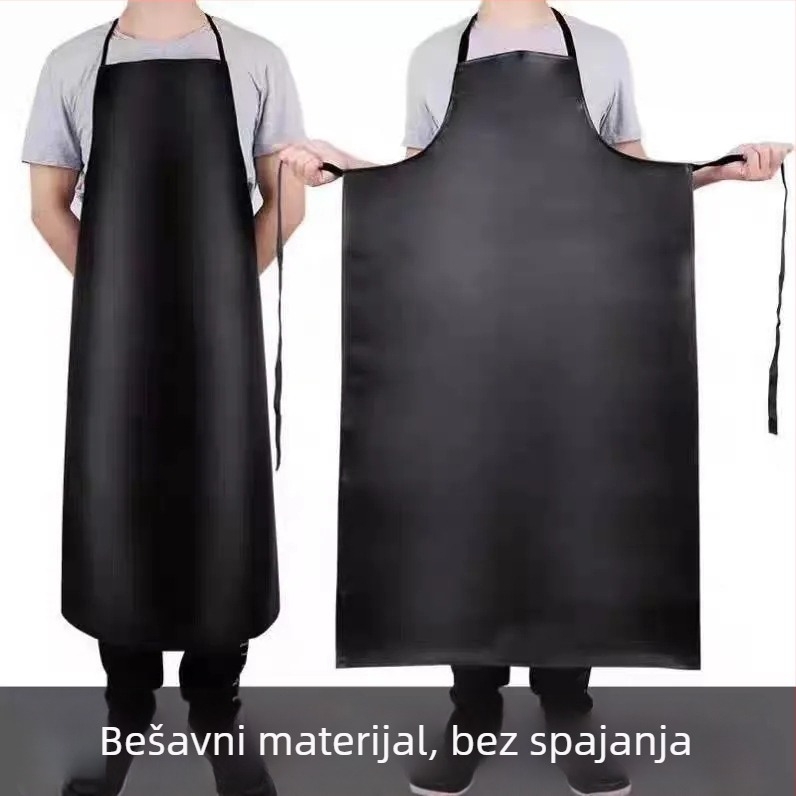 Pregača s naramenicama od PU kože, vodootporna i otporna na ulje, produžene dužine, kuhinja, za muškarce i žene