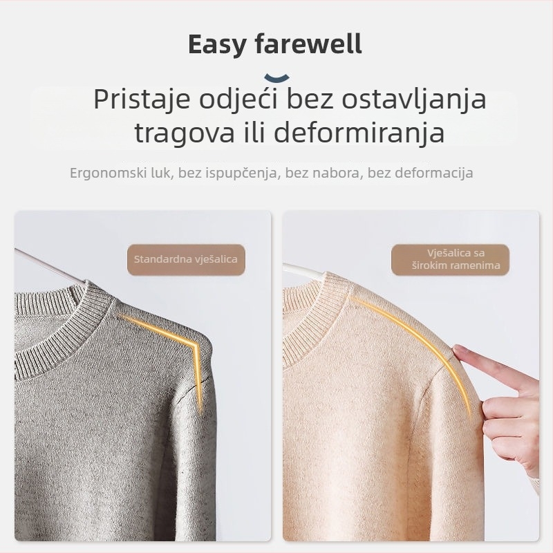 Besprijekorna vješalica za odjeću s protukliznim dizajnom, polukružnog oblika – izdržljiva za dom, spavaću sobu i dom učenika