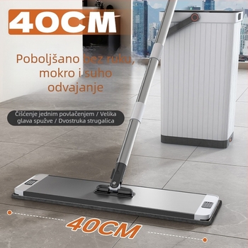 Veliki kućni ravni mop s podjelom suho/mokro i ugrađenim strugačem