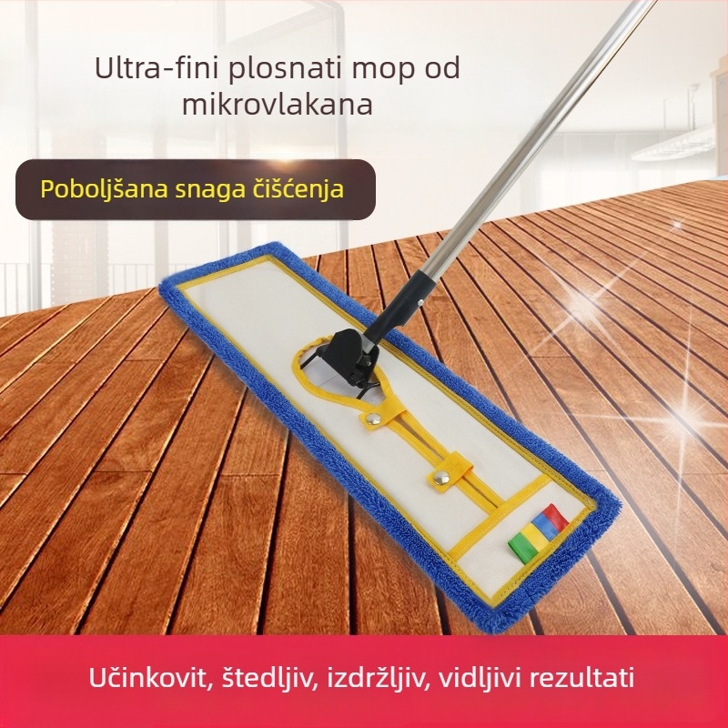 Mikrovlaknasti plošni mop za suho i mokro čišćenje pločica i drvenih podova