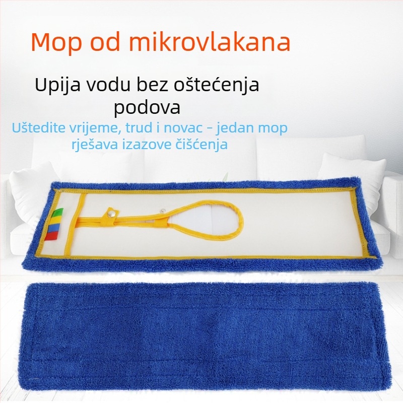 Mikrovlaknasti plošni mop za suho i mokro čišćenje pločica i drvenih podova