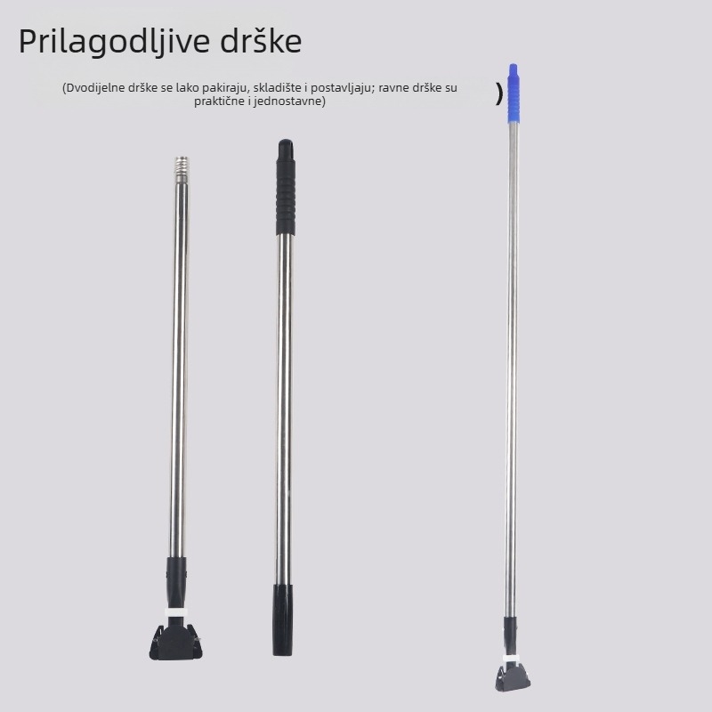 Veliki ravni mop za mokro i suho čišćenje s zamjenjivom platnenom glavom, za hotele, trgovačke centre i škole