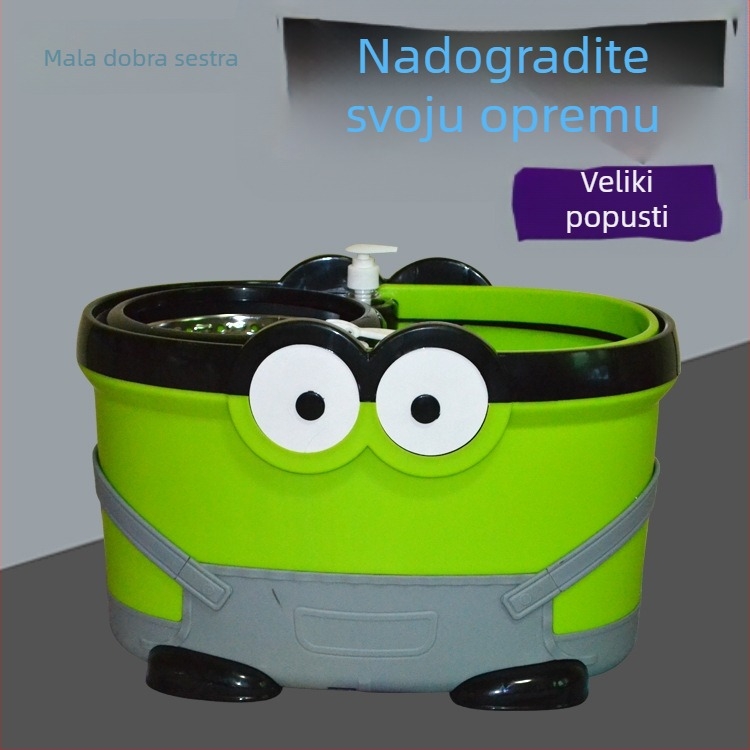 Rotirajući mop s pranjem bez dodirivanja, dvostruka upotreba – mokro/suvo, sustav automatskog iscijeđivanja, mikrovlakna glava, nehrđajući držač, teleskopska dužina do 1,2 m