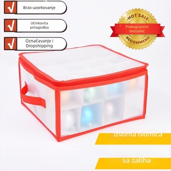 32-odjelna sklopiva PP kutija za skladištenje božićnih kuglica s prozirnim poklopcem za ukrase božićnog drveta