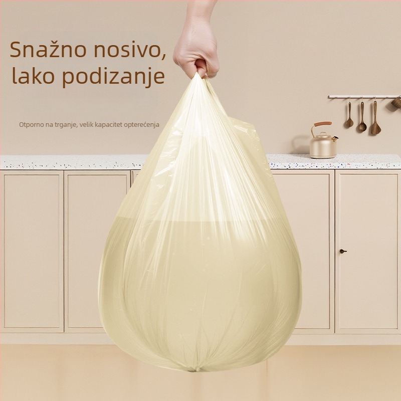 Domaće vrećice za otpad, debele, otporne, crne, velike, s ručkom, plastične, za kuhinju i kupaonu
