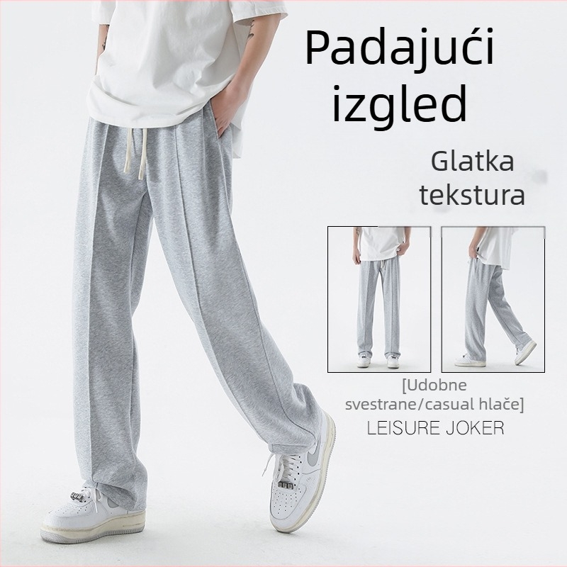 Muške trenirke hlače s opuštenim krojem, široke ravne, duge