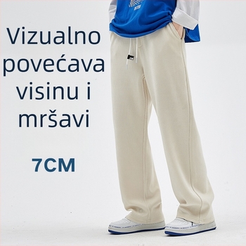 Muške casual hlače za jesen, opušten kroj, širokih nogavica, poliester