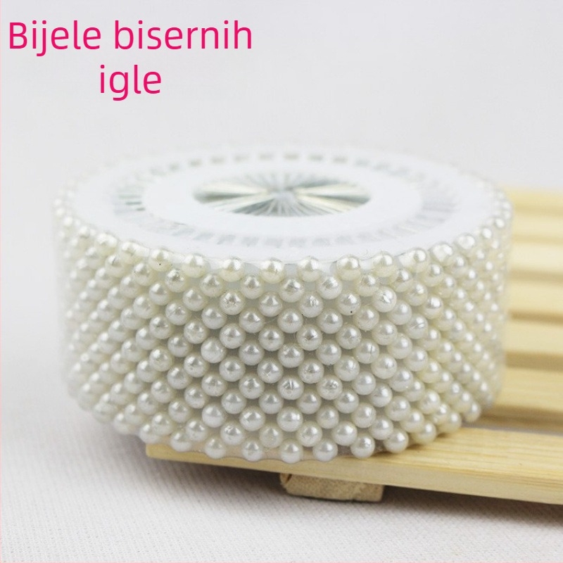 Bijele biserne igle s velikom glavom, disk za pozicioniranje perli za križno šivanje