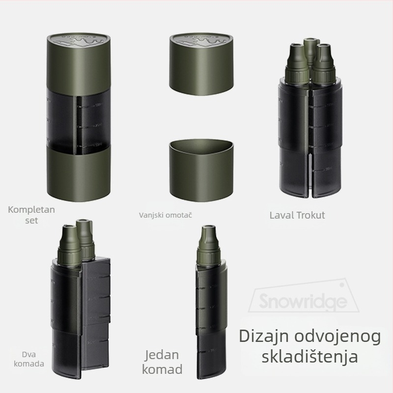 Trodjelni set boca za sos za kampiranje i piknik — zatvorene posude za začine i ulje