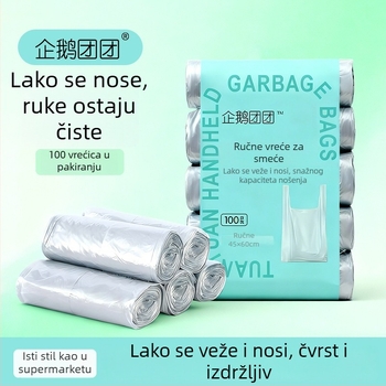 Crne vreće za otpad s ručkama, za kućnu upotrebu, kuhinju i studentski dom