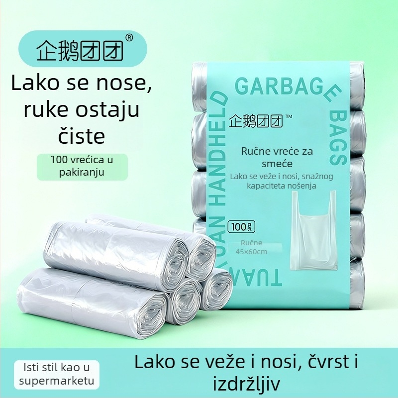 Crne vreće za otpad s ručkama, za kućnu upotrebu, kuhinju i studentski dom