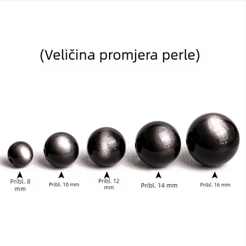 7A prirodni zlatni obsidian i srebrni obsidian – labave perle za DIY narukvicu, okrugle, polirane