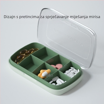 T5135 Prenosni organizator za tablete, sedmodnevni, s velikim kapacitetom i zatvorenim poklopcem