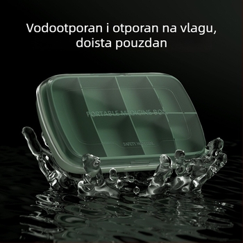 T5135 Prenosni organizator za tablete, sedmodnevni, s velikim kapacitetom i zatvorenim poklopcem