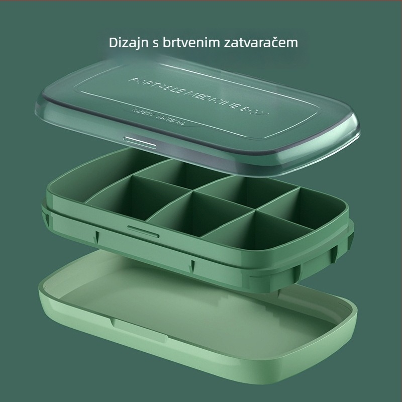 T5135 Prenosni organizator za tablete, sedmodnevni, s velikim kapacitetom i zatvorenim poklopcem