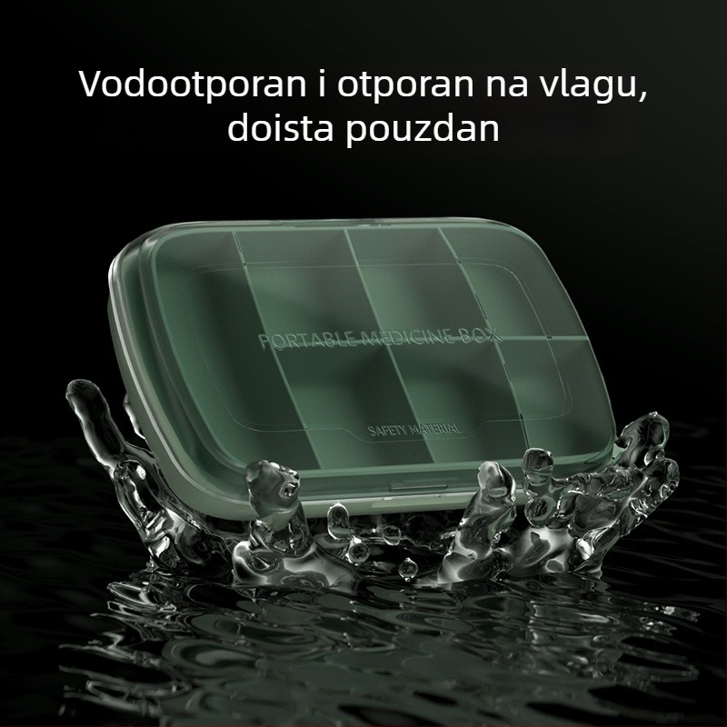 T5135 Prenosni organizator za tablete, sedmodnevni, s velikim kapacitetom i zatvorenim poklopcem