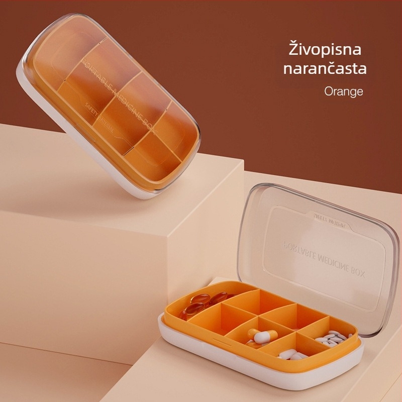 T5135 Prenosni organizator za tablete, sedmodnevni, s velikim kapacitetom i zatvorenim poklopcem