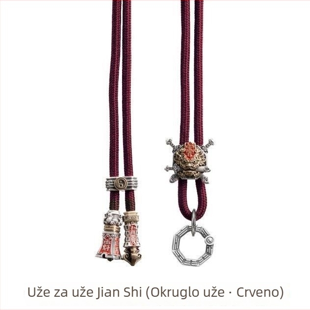 Guofeng originalni šnurnasti nakit - pletena ogrlica sa kopčom i kaišem, DIY ručno izrađeni dodatak od užadi
