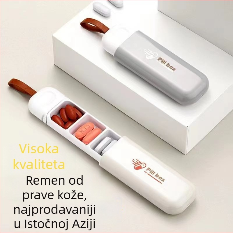 Prijenosni organizator pilula u ladici, mini kutija za lijekove sa zaštitom od svjetla