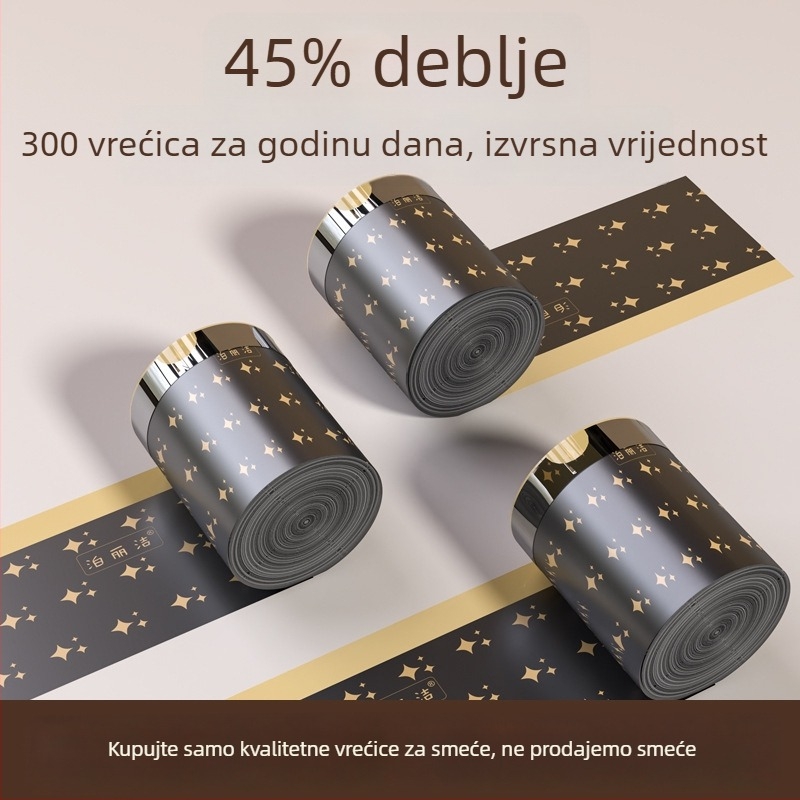 Kućne debeli crni vrećice za otpad s vrpcom za kuhinju, PE plastične vrećice