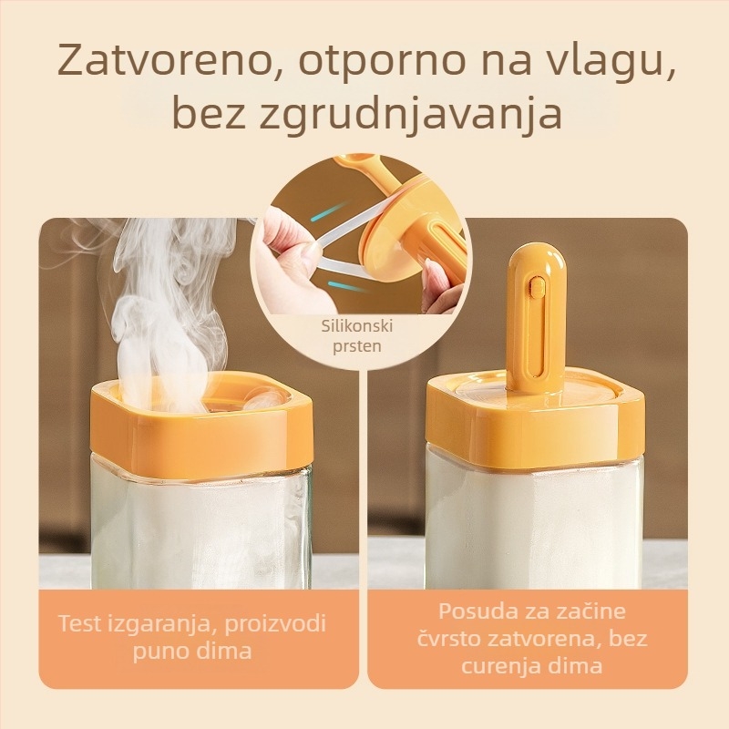 Samodizajnirani teleskopni spremnik za začine u kućnoj kuhinji s integriranim poklopcem i kašičicom, solnica i kutija za začine