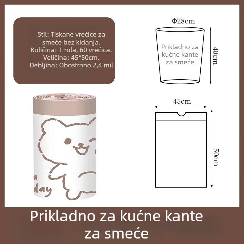 Proširene, debele vreće za smeće sa šnurnim zatvaranjem, jednokratne, za studentski dom
