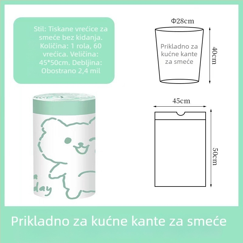 Proširene, debele vreće za smeće sa šnurnim zatvaranjem, jednokratne, za studentski dom