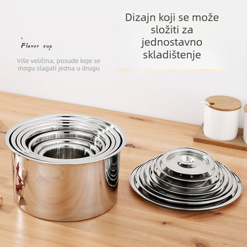 Spremnik od nehrđajućeg čelika za začine s poklopcem, posuda za sol i posudica za okuse za kuhinju