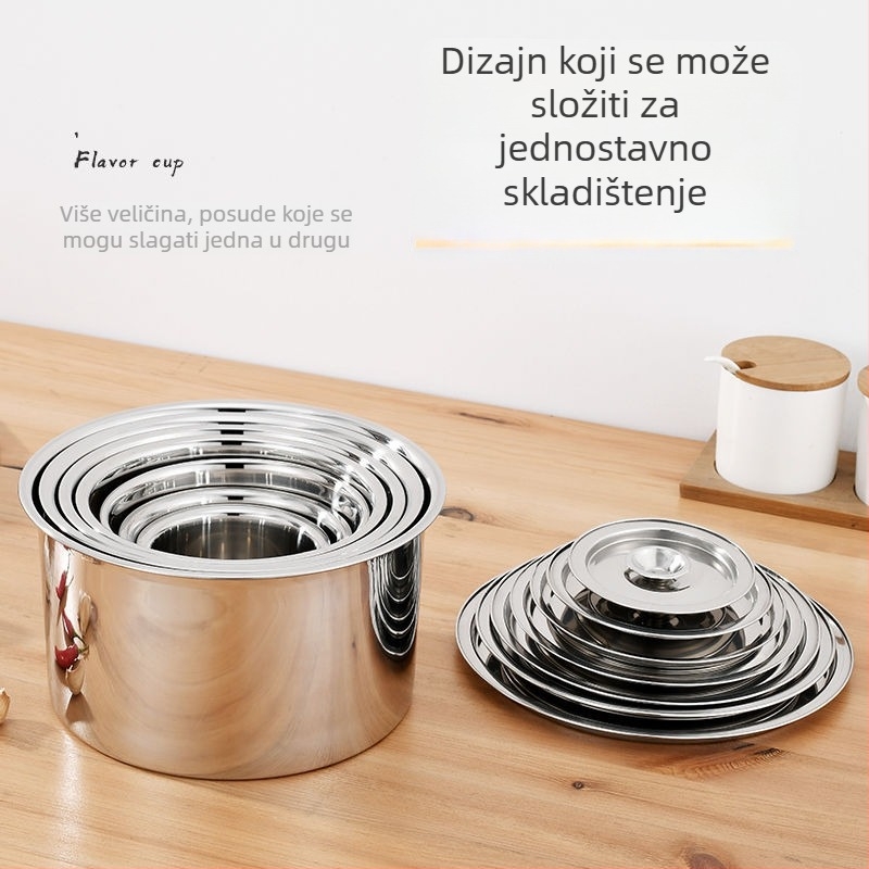 Spremnik od nehrđajućeg čelika za začine s poklopcem, posuda za sol i posudica za okuse za kuhinju