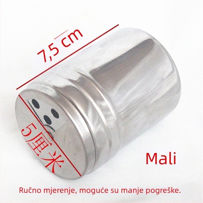 Nehrđajući čelični spremnik za začine i papar, bočica za čačkalice, kapica s tri otvora — dodatak za roštilj