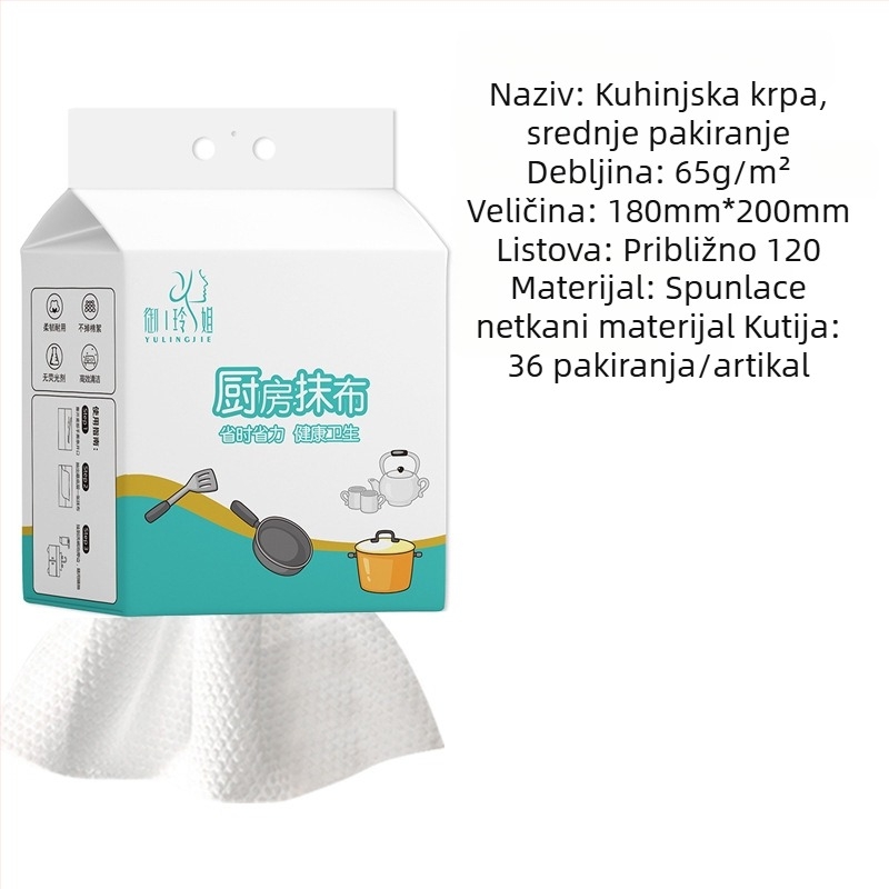 Jednokratna kuhinjska krpa s mogućnošću vješanja i vučnog mehanizma, upijajuća, debela krpa za kućnu upotrebu