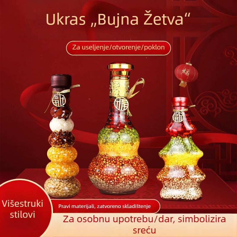 Staklena geometrijska ukras za novi dom, kineski stil – figurica žitarica