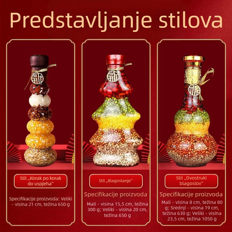 Staklena geometrijska ukras za novi dom, kineski stil – figurica žitarica