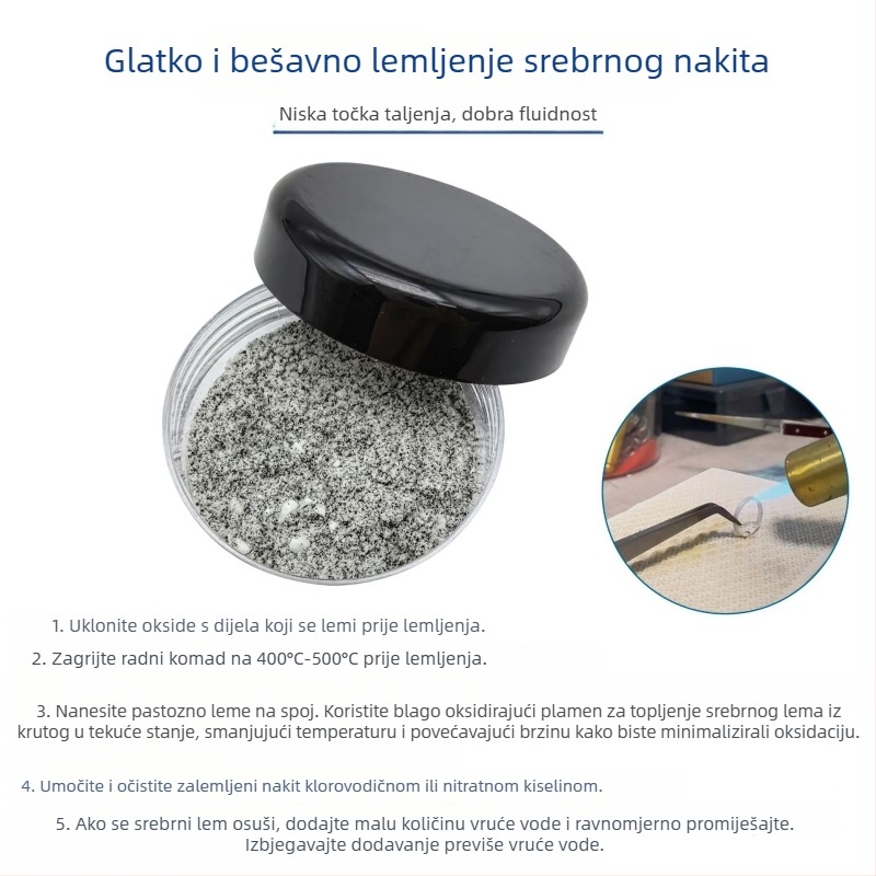 Tavidlo za zavarivanje nakita i srebrni lemiti prašak – materijali za zavarivanje prstena i ogrlica, DIY popravak metala