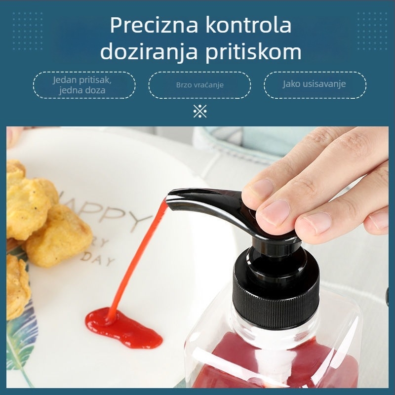 Plastična boca za istiskivanje, prehrambene kvalitete, višenamjenska, pogodna za umak od rajčice, umak od ostriga i med, začini