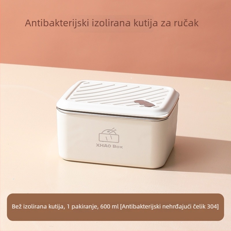 Kutija za ručak od prehrambene kvalitnog 304 nehrđajućeg čelika, zadržava svježinu, mikrovalna kompatibilna, za uredske djelatnike i studente, zaštita od opeklina, kutija za začine