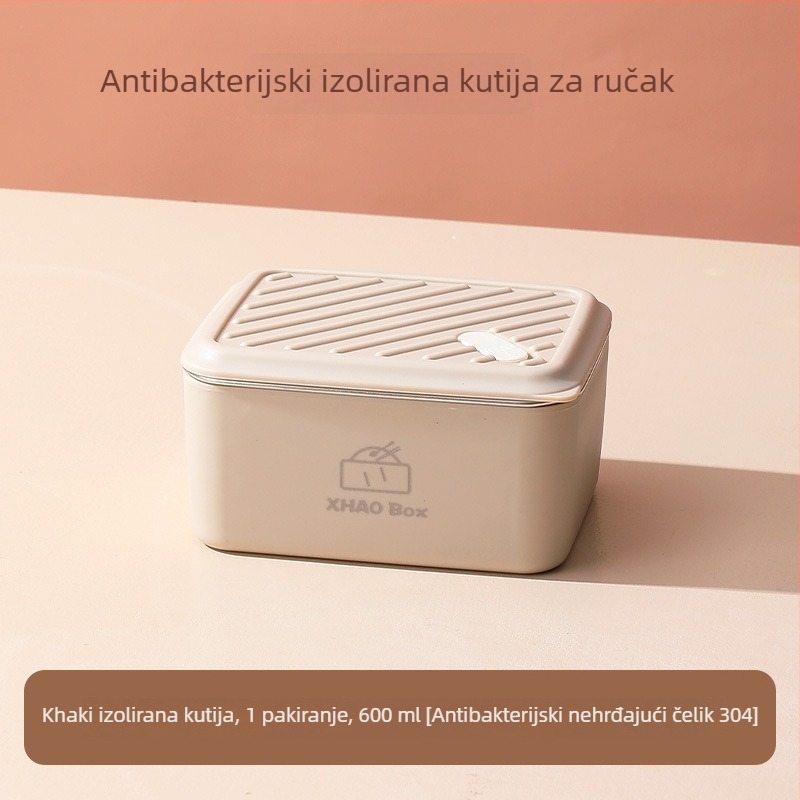 Kutija za ručak od prehrambene kvalitnog 304 nehrđajućeg čelika, zadržava svježinu, mikrovalna kompatibilna, za uredske djelatnike i studente, zaštita od opeklina, kutija za začine