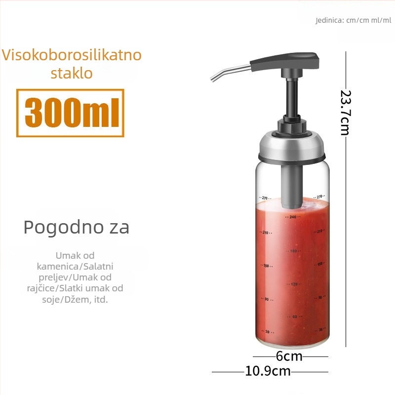 Nehrđajući čelični dozator za sos od ostriga s dozom bocom, za kućnu upotrebu; bočica za ulje i začine; rajčičin dresing za salatu